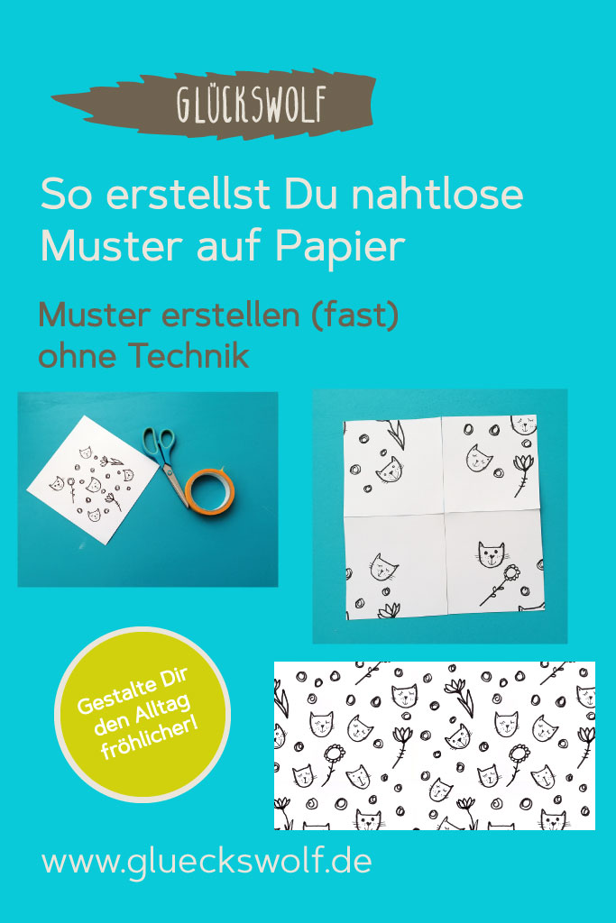 Pinterest Grafik "Muster auf Papier erstellen - Muster amachen (fast) ohne Technik"