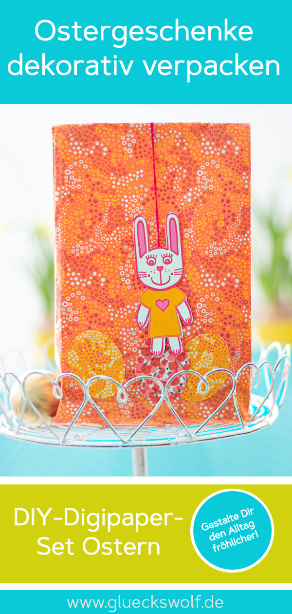 Pinterest Grafik Ostergeschenke dekorativ verpacken DIY-Digipaper-Set Ostern
