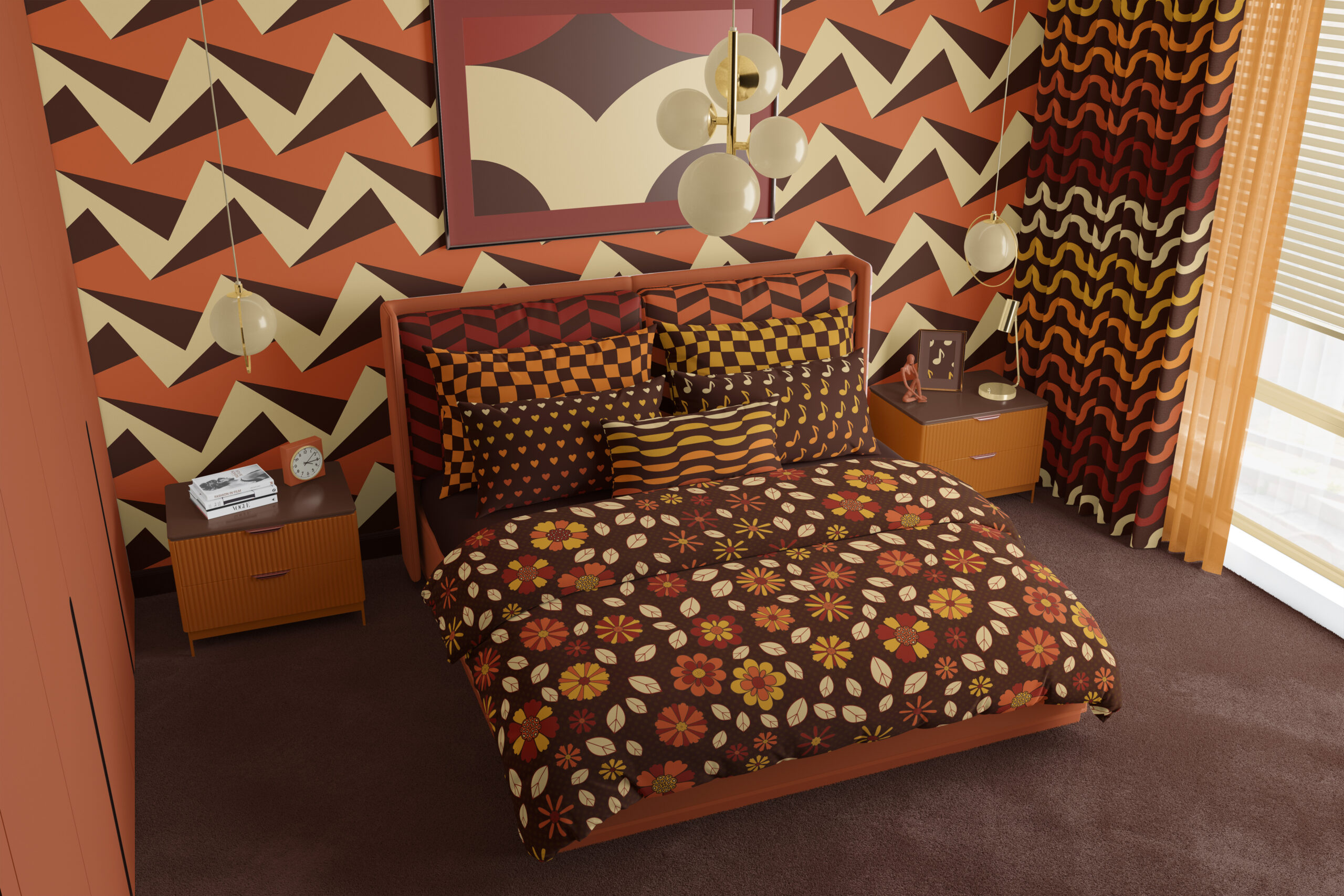 Curated Bedding Collection: Groovy 1970s Botanics